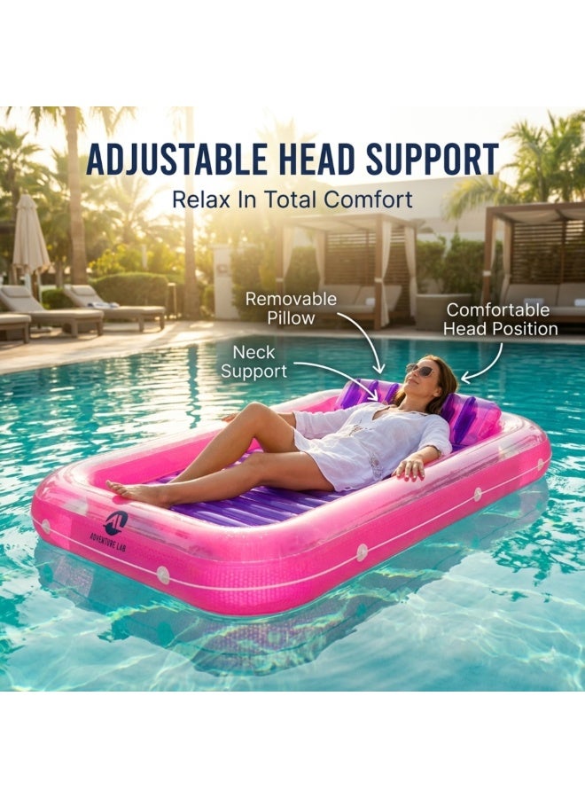 Adventure Lab Inflatable Tanning Pool Lounge Float with Removable Pillow – Large 200 x 135 cm Suntan Pool Float for Adults, Personal Cooling Pool Raft, Heavy-Duty UV Resistant Vinyl Lounger for Pool, Beach & Summer Relaxation - Image 4