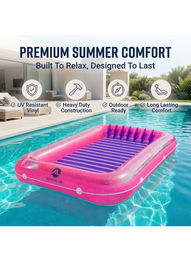 Adventure Lab Inflatable Tanning Pool Lounge Float with Removable Pillow – Large 200 x 135 cm Suntan Pool Float for Adults, Personal Cooling Pool Raft, Heavy-Duty UV Resistant Vinyl Lounger for Pool, Beach & Summer Relaxation - Image 3