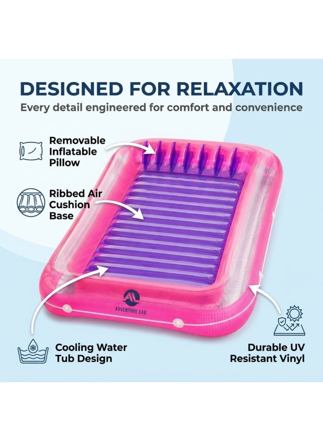 Adventure Lab Inflatable Tanning Pool Lounge Float with Removable Pillow – Large 200 x 135 cm Suntan Pool Float for Adults, Personal Cooling Pool Raft, Heavy-Duty UV Resistant Vinyl Lounger for Pool, Beach & Summer Relaxation - Image 5