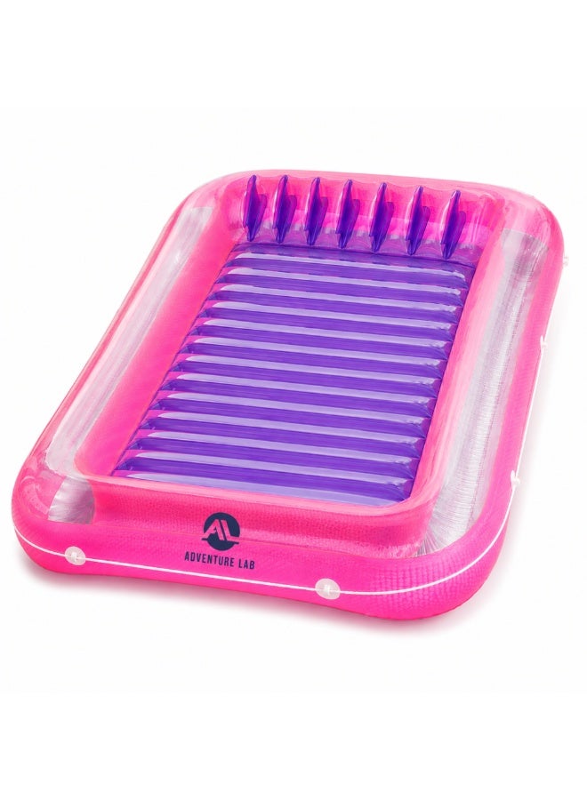 Adventure Lab Inflatable Tanning Pool Lounge Float with Removable Pillow – Large 200 x 135 cm Suntan Pool Float for Adults, Personal Cooling Pool Raft, Heavy-Duty UV Resistant Vinyl Lounger for Pool, Beach & Summer Relaxation - Image 1