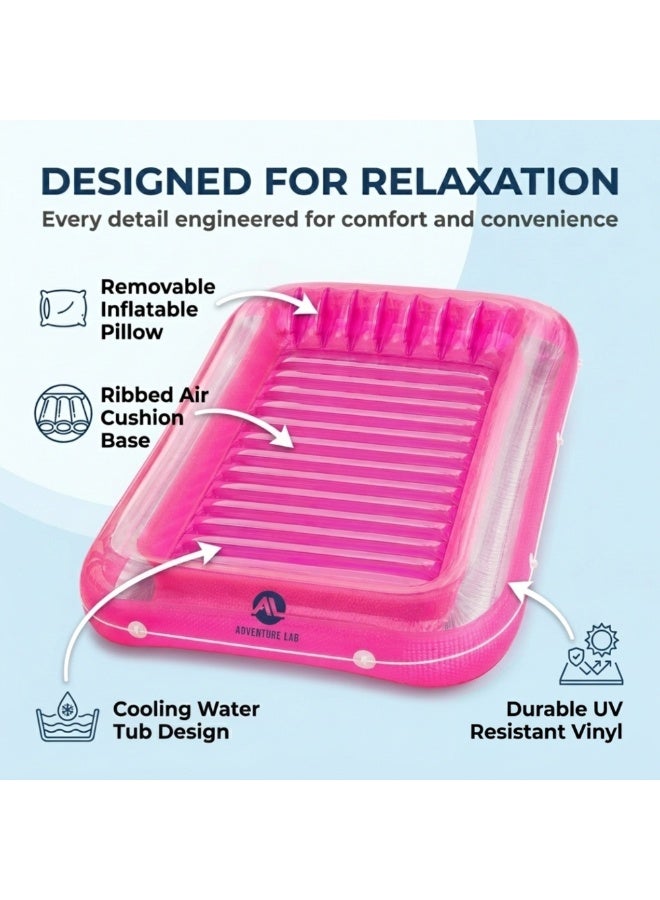 Adventure Lab Inflatable Tanning Pool Lounge Float with Removable Pillow – Large 200 x 135 cm Suntan Pool Float for Adults, Personal Cooling Pool Raft, Heavy-Duty UV Resistant Vinyl Lounger for Pool, Beach & Summer Relaxation - Image 5