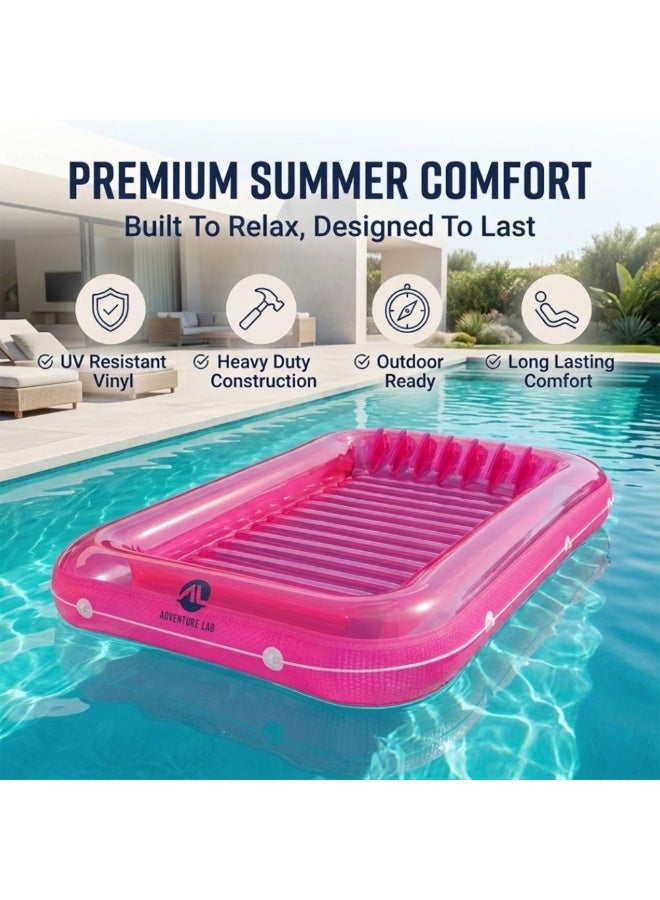 Adventure Lab Inflatable Tanning Pool Lounge Float with Removable Pillow – Large 200 x 135 cm Suntan Pool Float for Adults, Personal Cooling Pool Raft, Heavy-Duty UV Resistant Vinyl Lounger for Pool, Beach & Summer Relaxation - Image 3