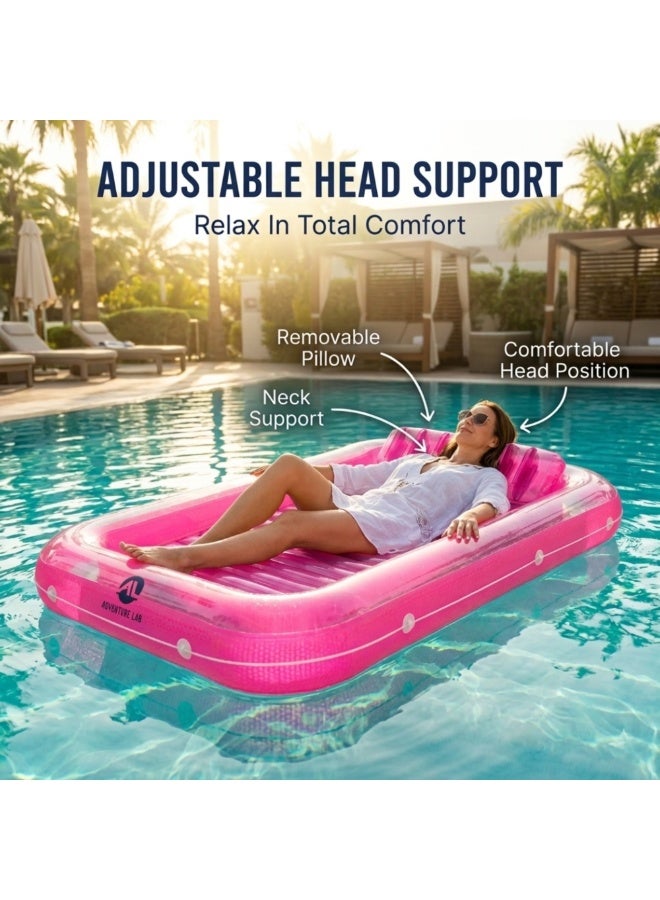 Adventure Lab Inflatable Tanning Pool Lounge Float with Removable Pillow – Large 200 x 135 cm Suntan Pool Float for Adults, Personal Cooling Pool Raft, Heavy-Duty UV Resistant Vinyl Lounger for Pool, Beach & Summer Relaxation - Image 4