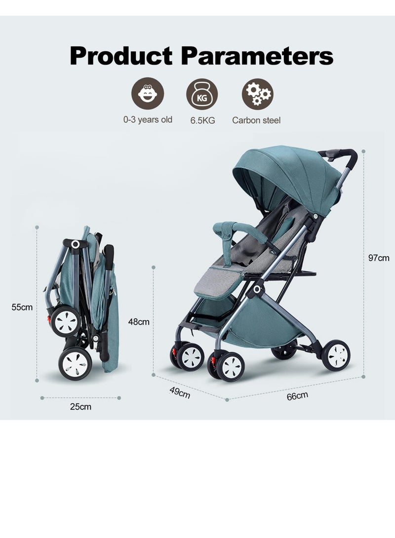 بيبي لاند عربة أطفال للجلوس أو الاستلقاء خفيفة الوزن بمظلة قابلة للطي عربة أطفال بعمر 0-3 سنوات عربة أطفال واحدة - Image 2