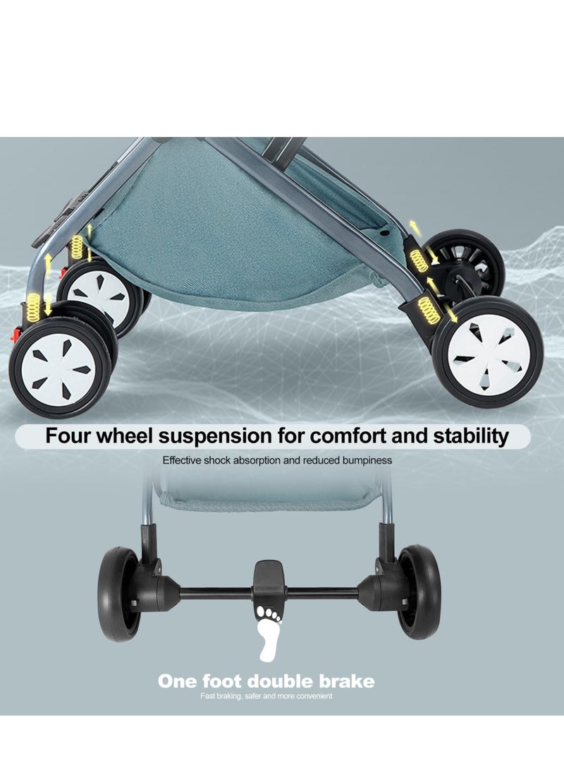 بيبي لاند عربة أطفال للجلوس أو الاستلقاء خفيفة الوزن بمظلة قابلة للطي عربة أطفال بعمر 0-3 سنوات عربة أطفال واحدة - Image 5