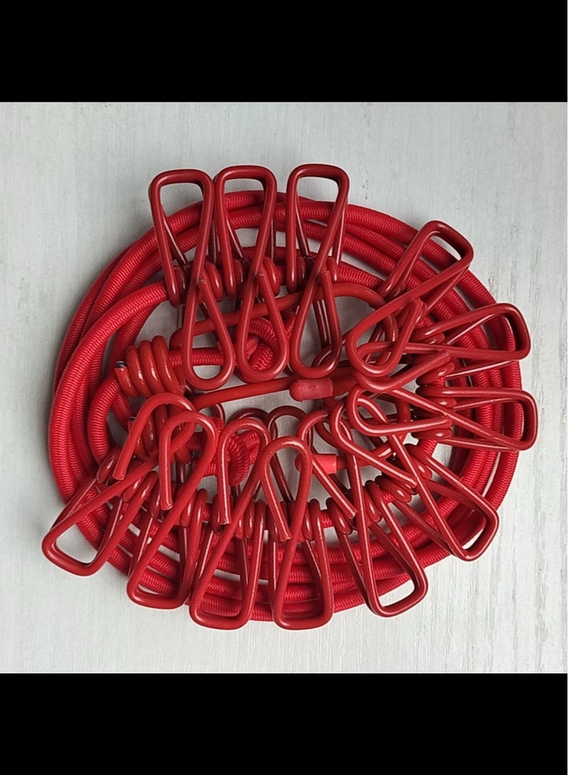 حبل الغسيل المحمول للسفر، 2 قطعة، قابل للسحب، خط الملابس مع 12 مقطع ملابس، لخط تجفيف الغسيل الداخلي، اكسسوارات التخييم في الهواء الطلق - Image 5