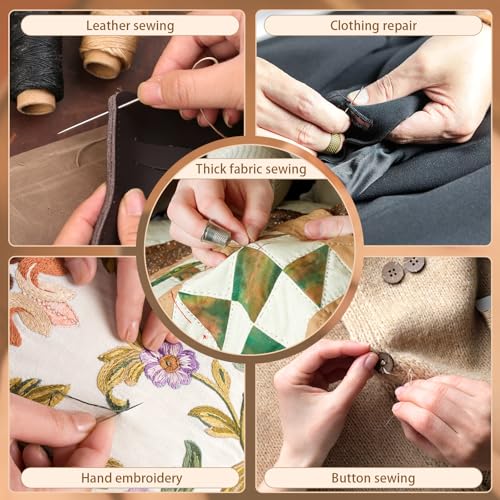 JNENERY Hand Sewing Needles, 2.56-inch Large Eye Sewing Sharp Needles, Leather Needle Embroidery Thread Needle for Crafts, Repair Stitching with a Bottle(23 PCS) - Image 5