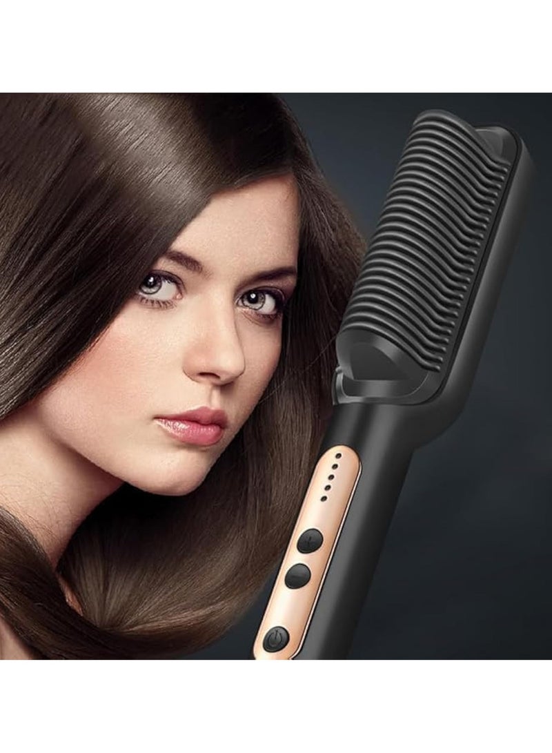 Professor Heated Hair Straightening Brush, Heat Comb Up to 1080°F, Straightening Brush for All Hair Types - Image 1