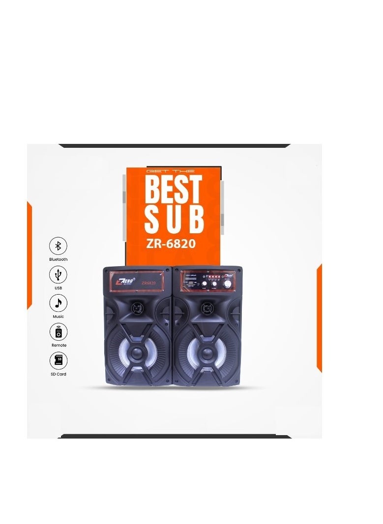 Zero Zero ZR-6820 Speaker 2.0 Black 