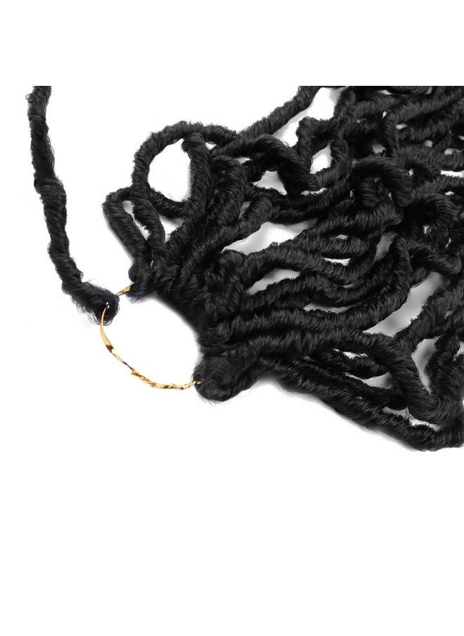 Mytarku 7 Packs 24 Inch Soft Locs Crochet Hair Pre Looped Curly Wavy Faux Locs Crochet Braids for Natural Butterfly Crochet Hair for Black Women (24 inch(pack of 7), 1B)  - Image 5