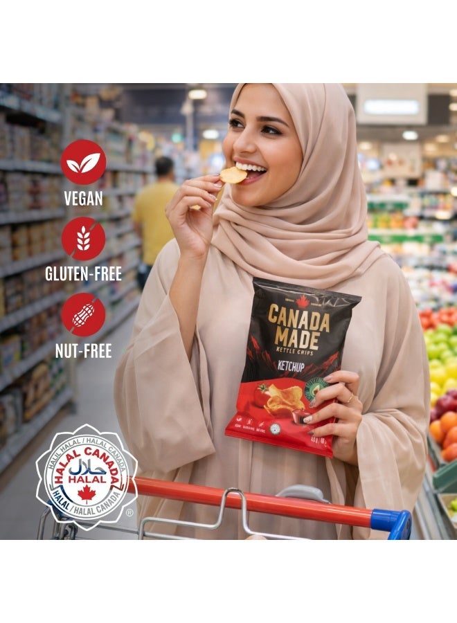 Canada Made Healthy Snacks - 100% Avocado Oil Kettle Cooked Potato Chips - Ketchup Flavor, Vegan, Gluten Free, Nut Free Healthy Chips - Made in Canada Snacks - 40g Bag - Image 2