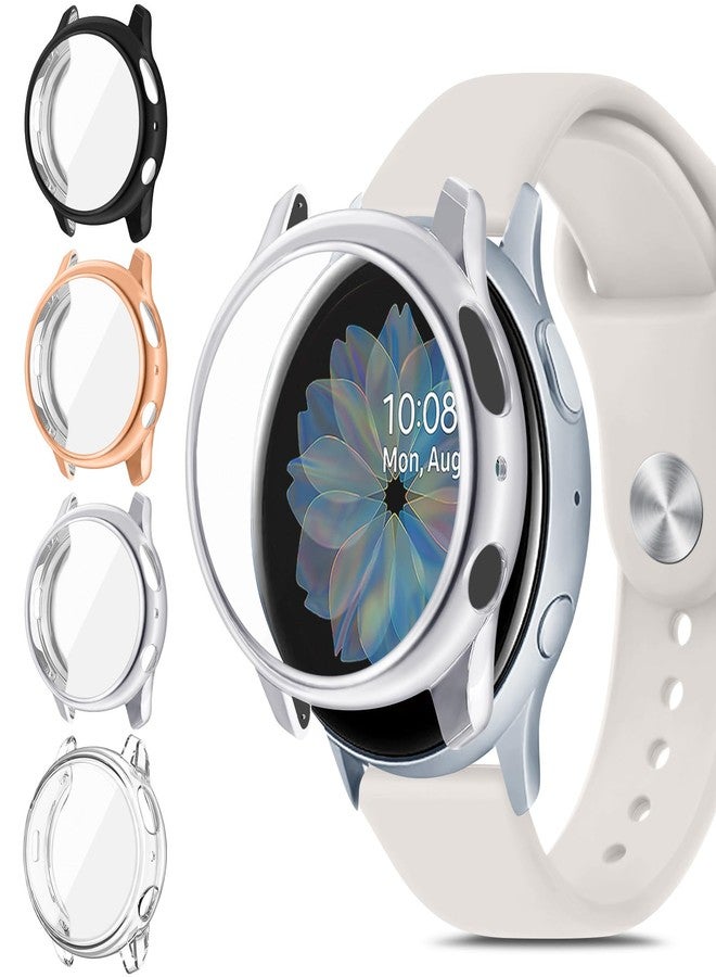 Meliya 4 Pack Screen Protector for Samsung Galaxy Watch Active 2 40mm 44mm, TPU All-Around Protective Case Cover Rugged Bumper Shell Accessories for Samsung Galaxy Watch Active 2 - Image 1