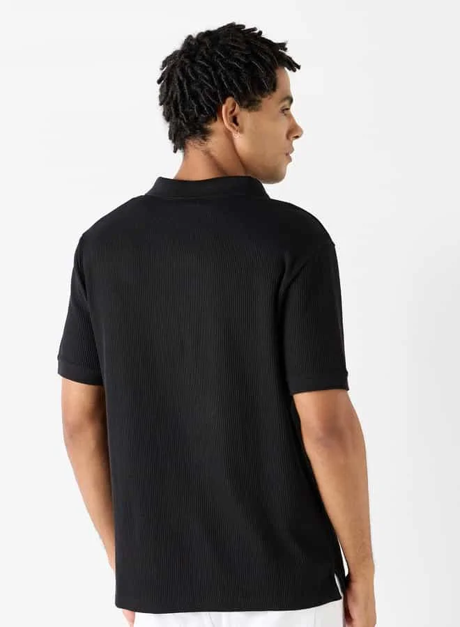 Lee Cooper Lee Cooper Textured Polo T-shirt with Short Sleeves