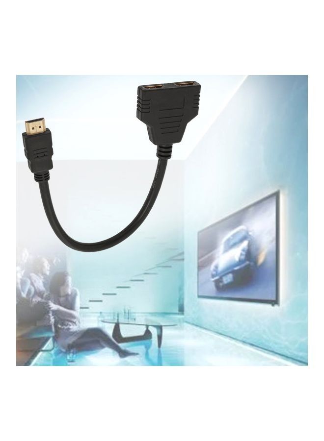 HDMI Male To 2 HDMI Cable Splitter Adapter Converter - Image 5
