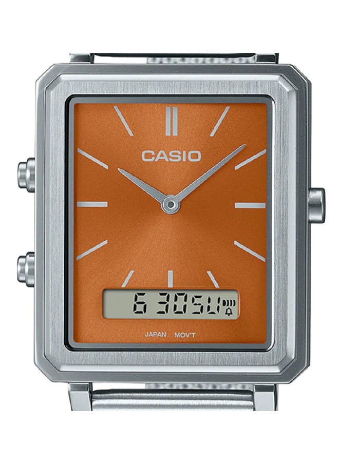 CASIO - Men Watch Analog Digital Brown Dial Stainless Steel Mesh Band MTP-B205M-5EDF - Image 1