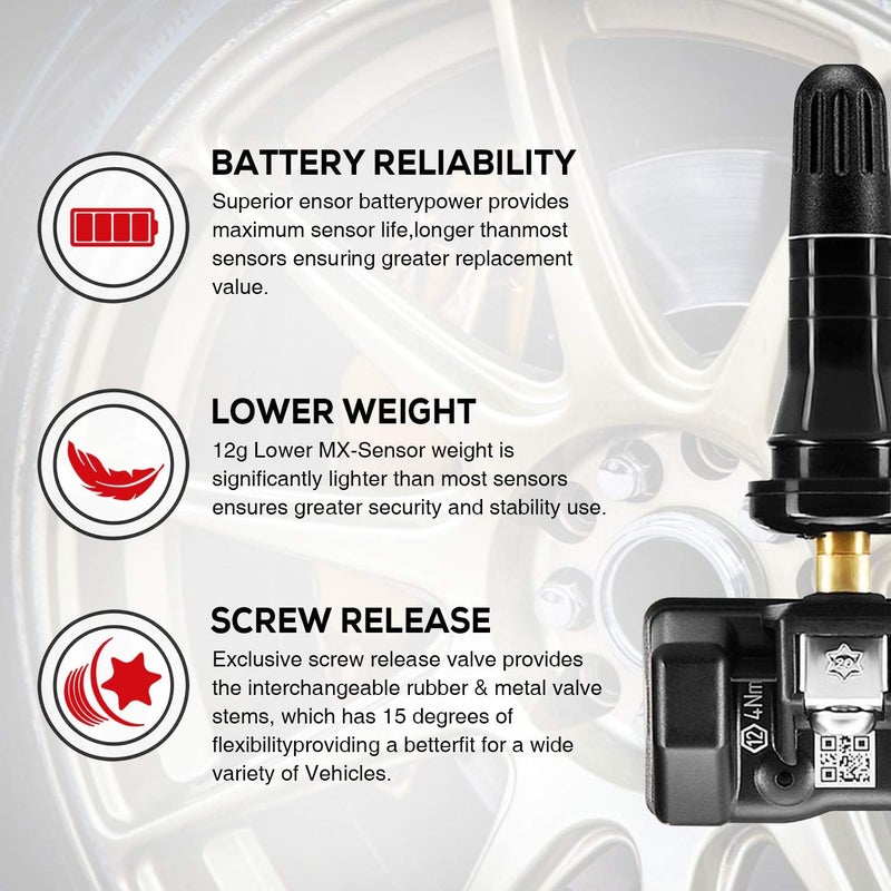 Autel TPMS Sensor MX-Sensor 315MHz+433MHz 2in1 TPS218 Tire Pressure Monitoring System - Image 3