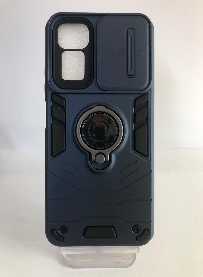 GOLDEN MASK For Xiaomi Redmi Note 11S Armor Window Bracket Camera Shield Cover Camera Lend Protection With Ringe (Navy Blue) - Image 1