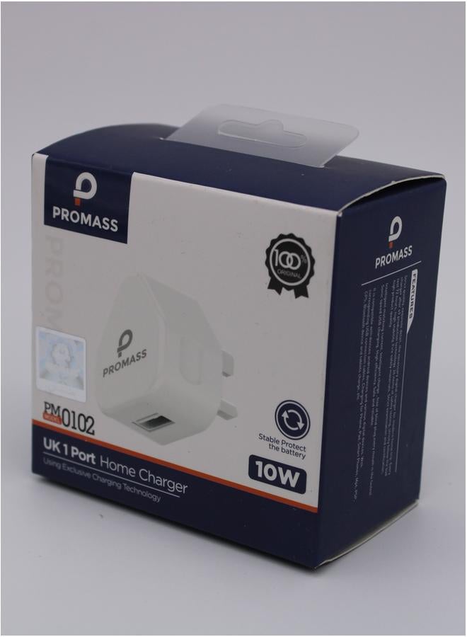 PROMASS 10W UK 1 Port Charger Stable Protect the Battery Using Exclusive Charging Technology