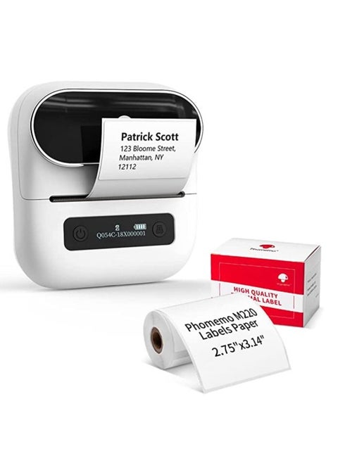 Phomemo M220 Portable Thermal Label Makers Bluetooth Printer For Barcode Labeling Organizing Small Business Compatible With iOS And Android