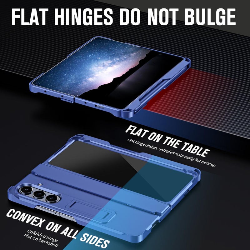 erorex For Samsung Galaxy Z Fold7 5G Diamond Case-film Integral Hinge Shockproof Phone Case with Pen(Blue) - Image 4