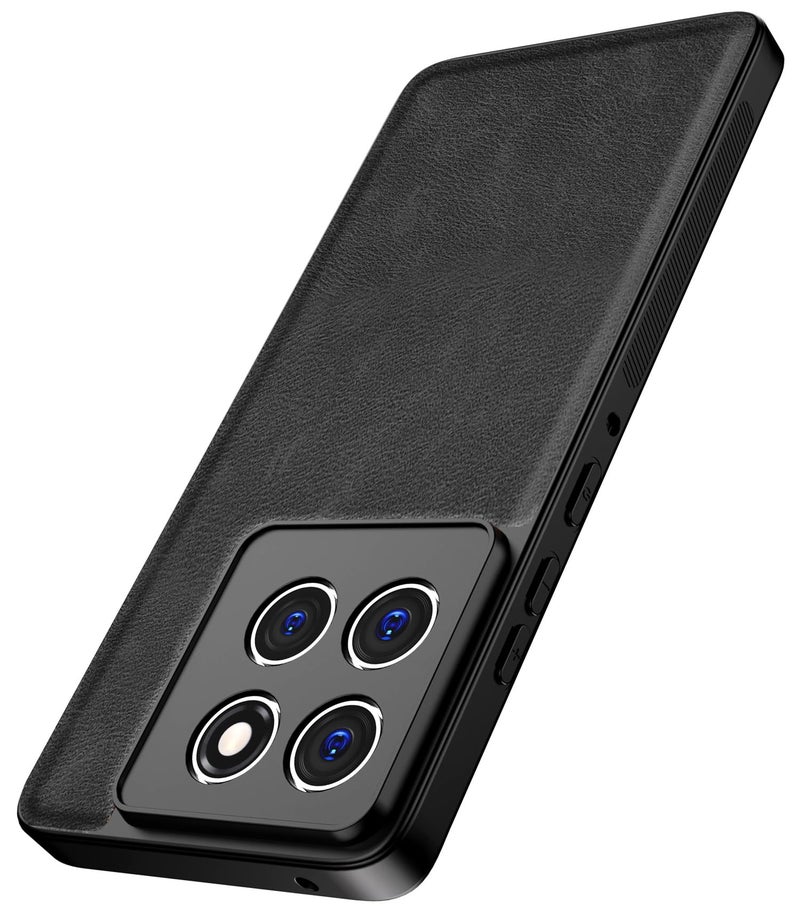 Kapa Tux Leather Back Cover for Moto Edge 60 / Edge 60 Fusion | Slim Shockproof Camera Protection Bumper Case (Black) - Image 1