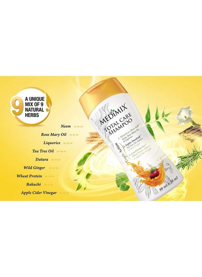 Medimix - Total Care Shampoo ; Pack Of 2 ; 100Ml Each ; Minimizes Hair Fall* ; Fights Dandruff* ; Conditions Hair^ ; - Image 1