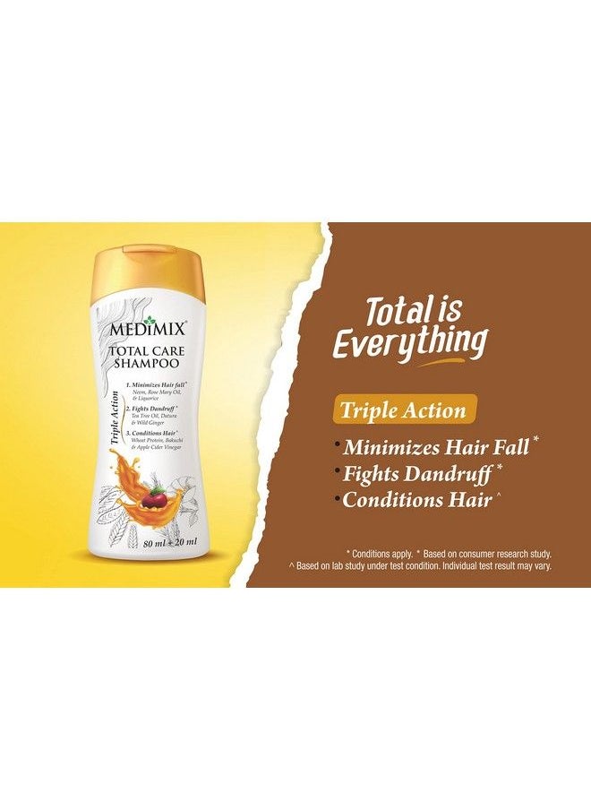 Medimix - Total Care Shampoo ; Pack Of 2 ; 100Ml Each ; Minimizes Hair Fall* ; Fights Dandruff* ; Conditions Hair^ ; - Image 1
