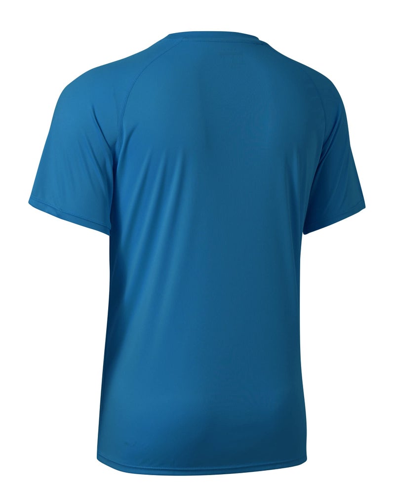 Willit Men's Rashguard Swim Shirt Short Sleeve UPF 50+ Sun Protection Shirt SPF Quick Dry Water Shirt Ocean Blue L - Image 2