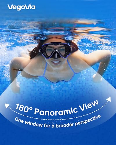 VegoVia Adult Swim Goggles with Nose Cover for Women Men, HD Clear Wide View Pool Water Nose Waterproof Shower Goggles Swimming Adult Diving Scuba Youth Mask Pool Underwater Beach Ocean Open Water - Image 2