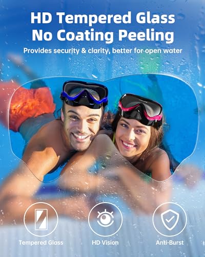 VegoVia Adult Swim Goggles with Nose Cover for Women Men, HD Clear Wide View Pool Water Nose Waterproof Shower Goggles Swimming Adult Diving Scuba Youth Mask Pool Underwater Beach Ocean Open Water - Image 4