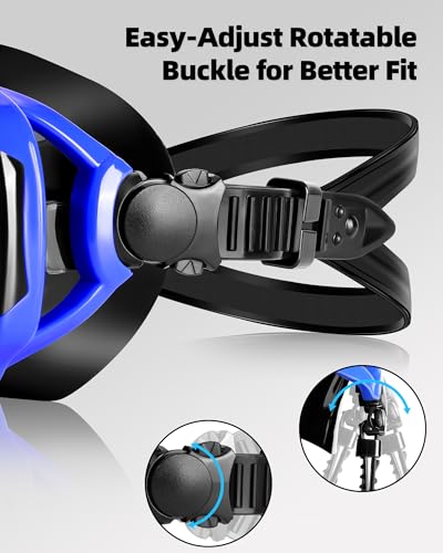 VegoVia Adult Swim Goggles with Nose Cover for Women Men, HD Clear Wide View Pool Water Nose Waterproof Shower Goggles Swimming Adult Diving Scuba Youth Mask Pool Underwater Beach Ocean Open Water - Image 5