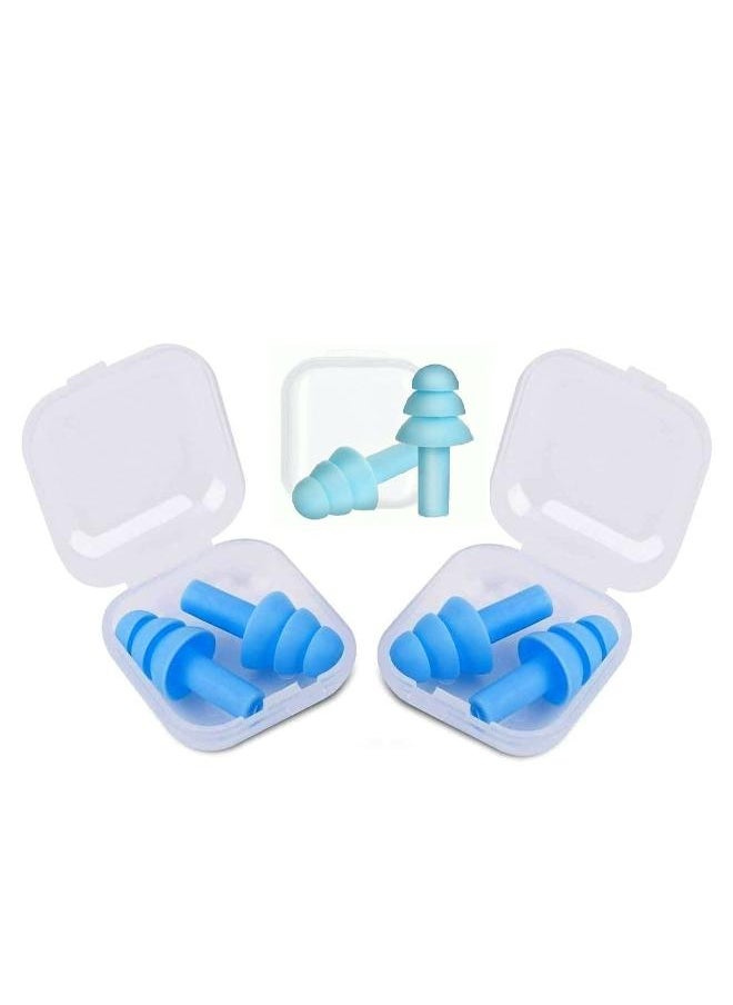 Generic Tranquil Medical Grade Soft Silicone Ear Plugs for Noise Reduction Sleeping Meditation Study Swimming Travel Earplugs Reusable (Pack of 3 Pairs) 