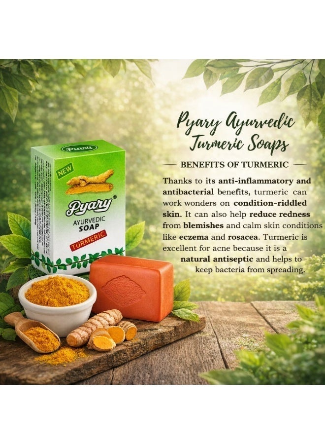 بياري 6 عبوات من صابون الكركم الأيورفيدا - Image 4