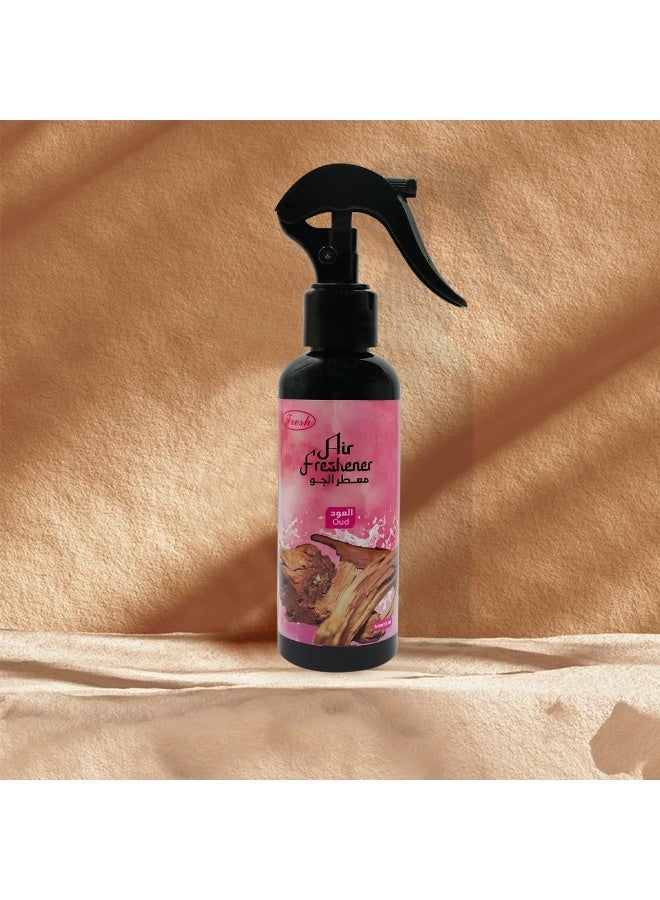 فريش معطر جو برائحة العود، بخاخ 150 مل، مناسب للسيارة والمنزل والمكتب، معطر جو يدوم طويلاً، مزيل للروائح، رذاذ منعش سريع المفعول للعناية بالجو - Image 2