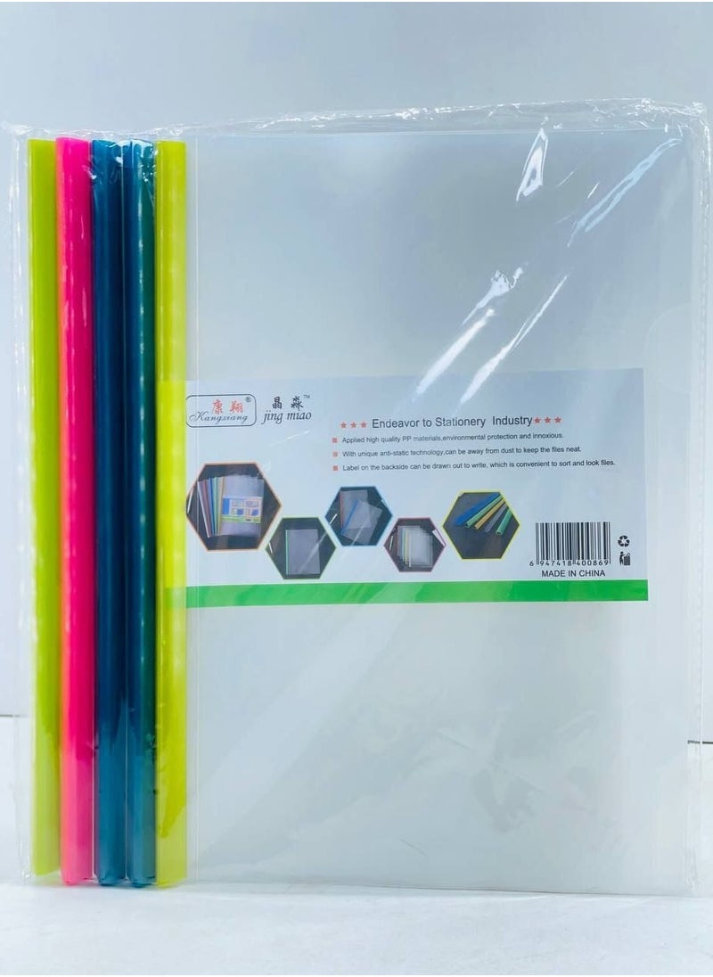 Generic Ruler file, transparent file, heavy plastic material, clean, high quality, micro 18, in different colors. Bag: 10 pieces.  - Image 1
