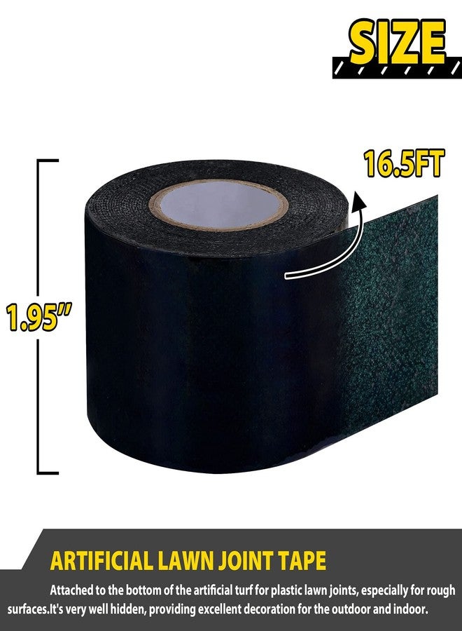 Kikerike Artificial Grass Tape Self Adhesive Double Sided, 2 Inch Width x 196 Inch Long Synthetic Turf Seaming Tape Jointing Fixing Green Lawn Mat Rug, Connecting Fake Grass Carpet - Image 2