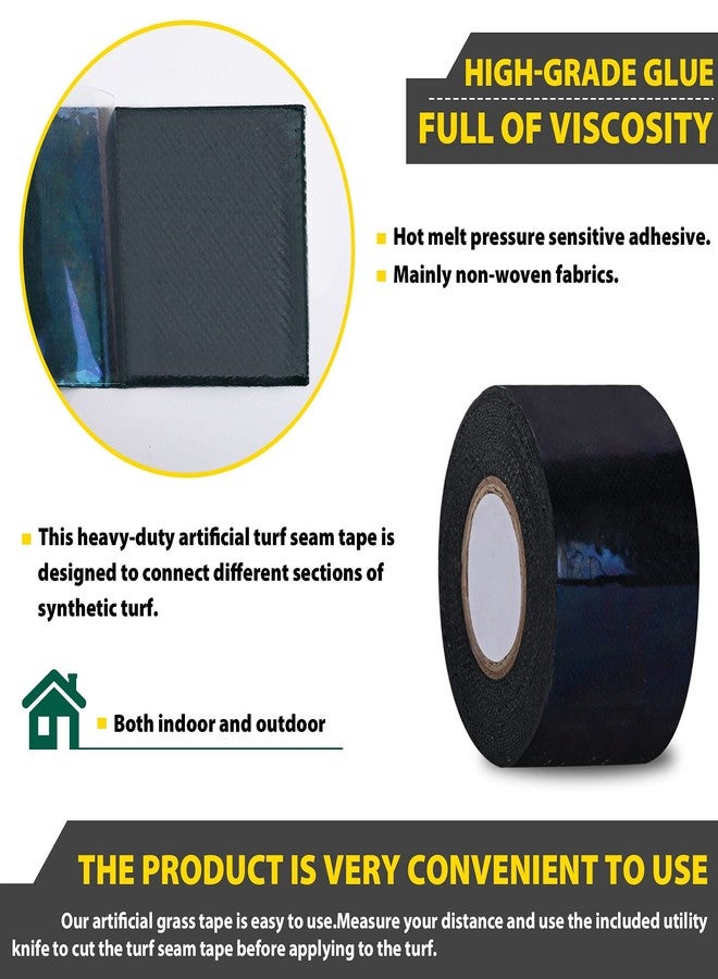 Kikerike Artificial Grass Tape Self Adhesive Double Sided, 2 Inch Width x 196 Inch Long Synthetic Turf Seaming Tape Jointing Fixing Green Lawn Mat Rug, Connecting Fake Grass Carpet - Image 4
