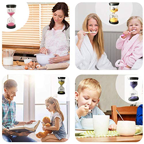 KSM UP Sand Timer 6 Colors Hourglass 1/3/5/10/15/30 Minutes Sandglass Timer Sand Clock for Kids Games Classroom Kitchen Home Office Decoration (Pack of 6) - Image 5