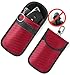 Vammcht Upgraded Faraday Bag for Key Fob 2 Pack Premium Faraday Key Fob Protector Car RFID Signal Blocking Car Security Protection AntiTheft Pouch AntiHacking Case Blocker Red - Image 2