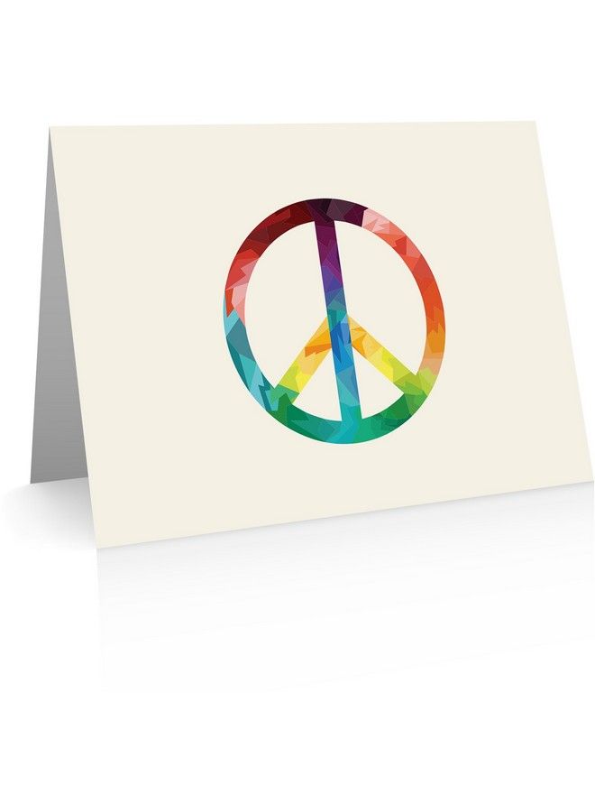 Little Notes by Comptime Peace Sign Note Cards (24 Cards And Envelopes) Peace Sign Thank You Cards - Image 1