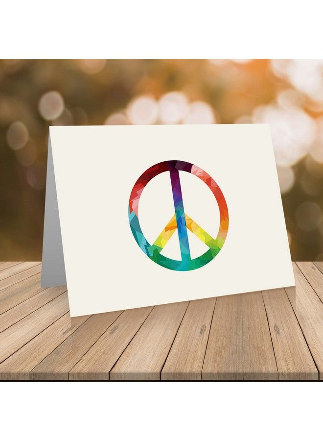 Little Notes by Comptime Peace Sign Note Cards (24 Cards And Envelopes) Peace Sign Thank You Cards - Image 3