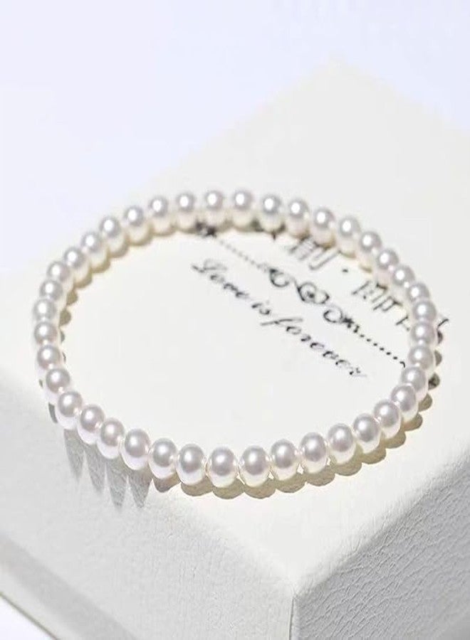 NEOBABY Faux Pearl Off-White Bracelet Set for Women - Elegant Pearl Bead Bracelets, Stylish and Versatile Fashion Accessory for Women and Girls (2 Pcs) - Image 2