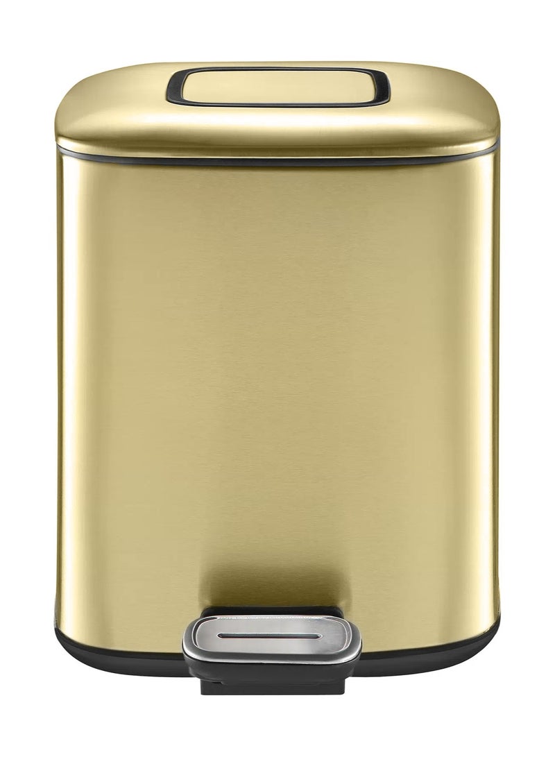 EKO REGENT SERIES | Brushed Stainless Steel Finish | Soft-Closing | Fingerprint-Resistant | Pedal Trash & Garbage Bin | Multiple Sizes ( 6 - 32 Liters ) & Colors  | 9 Liters | Champagne Gold  - Image 1
