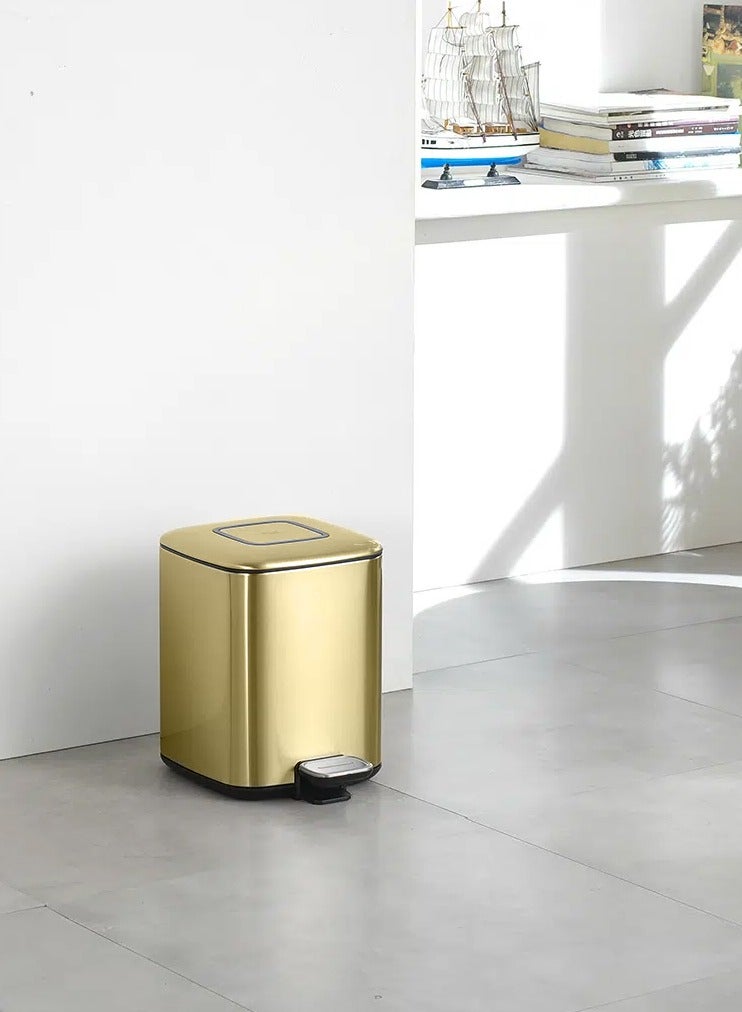 EKO REGENT SERIES | Brushed Stainless Steel Finish | Soft-Closing | Fingerprint-Resistant | Pedal Trash & Garbage Bin | Multiple Sizes ( 6 - 32 Liters ) & Colors  | 9 Liters | Champagne Gold  - Image 3