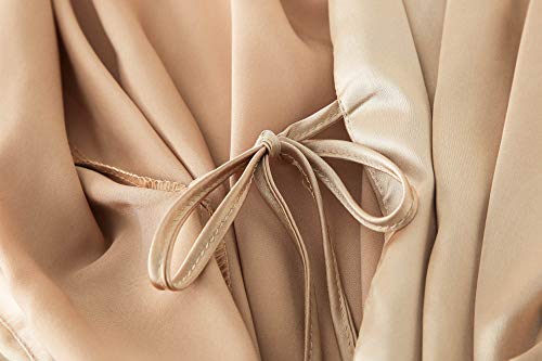 owiter Satin Robe for women Short Bride and Bridesmaid Rose Gold Dressing robe for Wedding Party… (US, Alpha, X-Large, Regular, Regular, rose gold mother of the bride) - Image 3