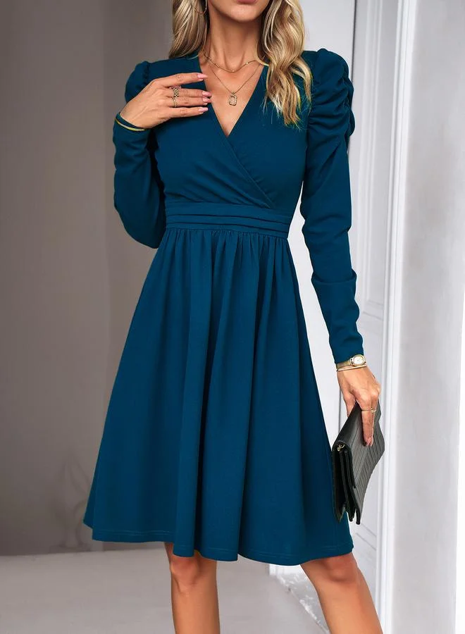 Take Two Teal Fit Flare Dress