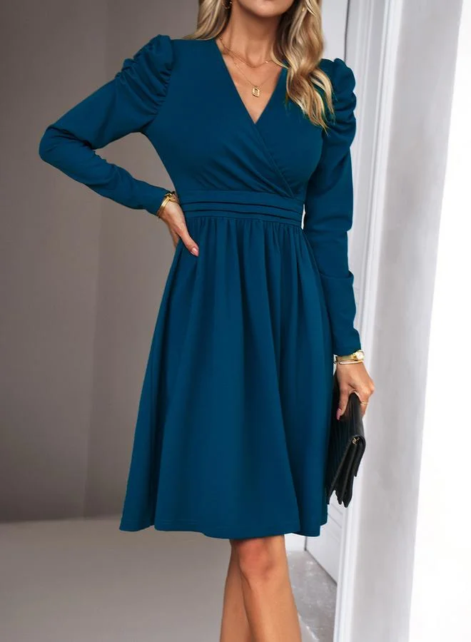 Take Two Teal Fit Flare Dress
