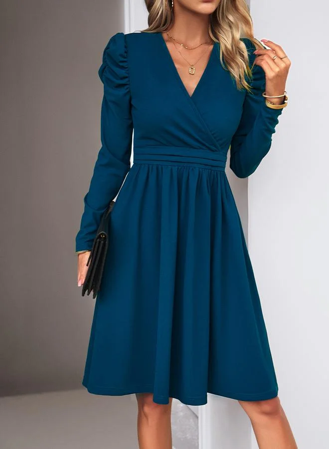 Take Two Teal Fit Flare Dress