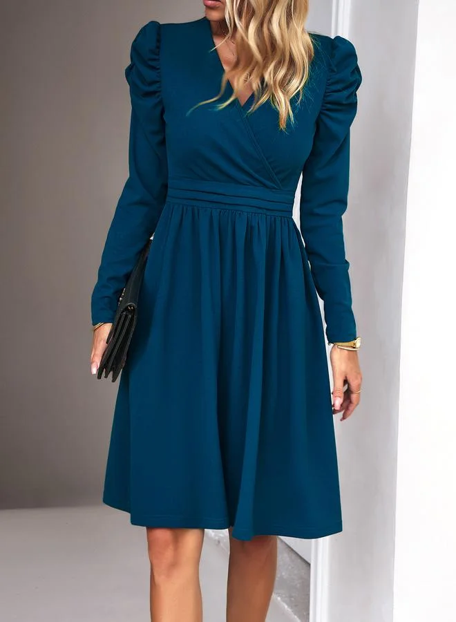 Take Two Teal Fit Flare Dress