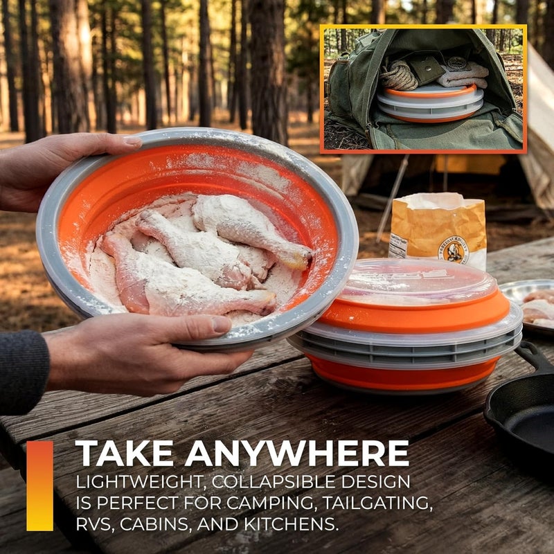 CanCooker Batter Bowl XL: Collapsible, Mess-Free, Dishwasher and Microwave Safe, Chemical-Free in Vibrant Orange - Image 3